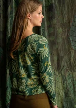 “Sanvi” patterned top in organic cotton - dark green