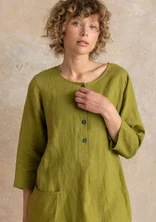 Woven tunic in linen - green pepper