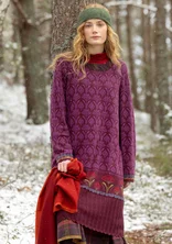 “Alma” knit dress in organic/recycled cotton - aubergine