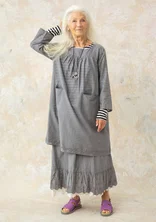 Woven dress in organic cotton - grafit