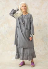 Woven dress in organic cotton - grafit