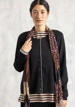 Cardigan in a blend of organic and recycled cotton - black