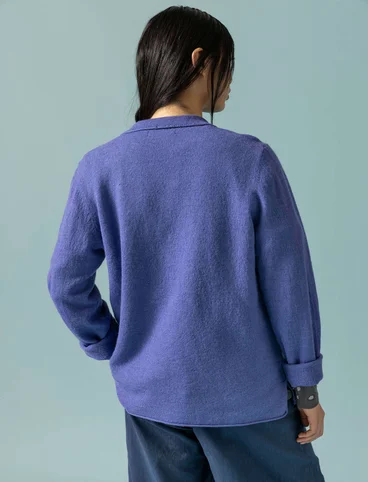 Knit jacket in felted organic wool - himmelsbl