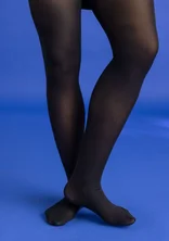 Solid-colored tights in recycled nylon - black
