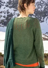 “Forget-me-not” sweater in an alpaca blend - forest green/melange