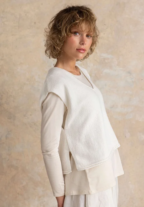Organic/recycled cotton knitted sleeveless top - undyed