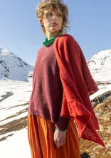 “Forget-me-not” knit shawl in an alpaca blend - parrot red/melange