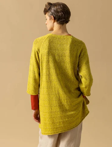 Linen/recycled cotton knit sweater - limegrn