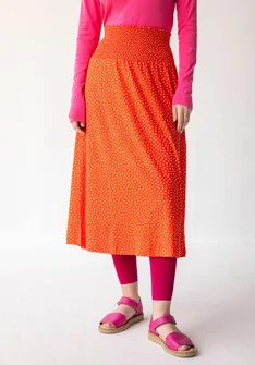 “Dribble” organic cotton/modal skirt - lava red
