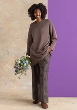 Knit tunic in recycled cotton - light potato