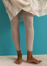 Striped leggings in recycled polyamide - kashish/ecru