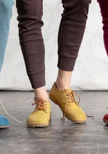 Schnürschuhe aus Nubukleder - olive