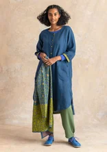 Woven linen dress - Pacific blue