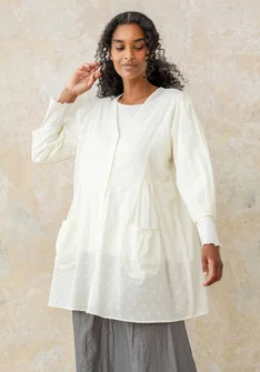 Woven artist’s blouse in organic cotton - oblekt