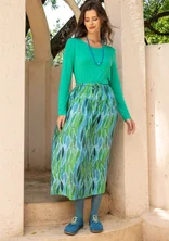 “Paris” woven skirt in organic cotton/silk - cicada/patterned
