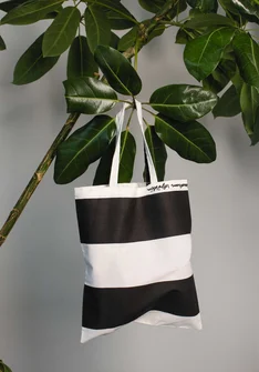 Organic cotton fabric tote bag S - black