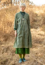 “Rose Hip” woven dress in organic cotton - indigo green