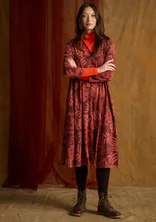 “Sanvi” patterned jersey dress in organic cotton - beetroot