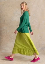“Bianca” jersey top in lyocell/spandex - dark emerald/patterned