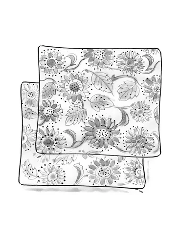Tyynynpäällinen ”Sunflower” ekopuuvillaa/pellavaa - turkos