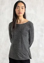 “Tina” jersey top in lyocell/spandex - black/patterned