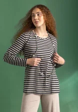Organic cotton striped essential sweater - svart0SL0ljusgr