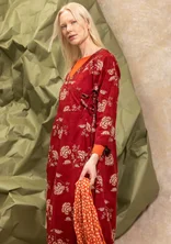 “Rose Hip” woven dress in organic cotton - agate red