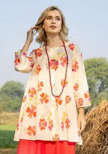 “Swirl” woven tunic in organic cotton - wild rose