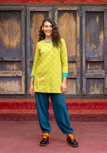 Jersey pants in organic cotton - muted petrol blue