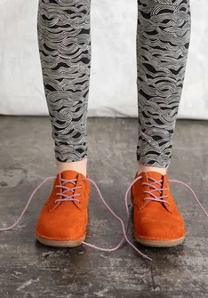 Nubuck lace-ups - henna