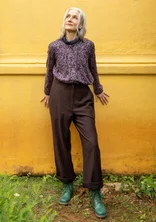 “Agatha” woven pants in organic cotton - mullberry