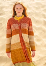 “Chloe” long cardigan in recycled cotton - henna