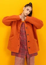 Knit jacket in wool bouclé - grapefruit/melange