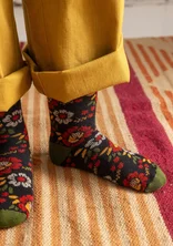 “Nome” terry socks in wool/spandex - black