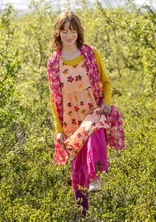 Vevd kjole «Brush» i økologisk bomull - lilja