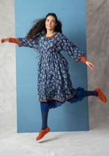 “Andes” woven dress in organic cotton - dark indigo