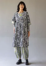“Zebra” woven dress in organic cotton - vanilla