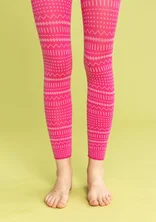 “Elsie” jacquard leggings in recycled nylon - hibiskus