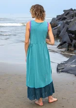 Solid-colored jersey dress in organic cotton - teal
