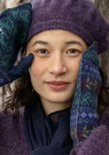 “Canwood” mittens in organic wool - dark indigo