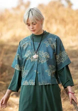 “Rose Hip” woven blouse in organic cotton - indigo green