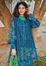 “Tahiti” woven organic cotton tunic - petrol blue