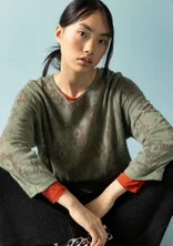 Pointelle sweater in linen/recycled linen - hopper