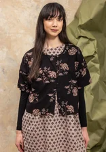 “Rose Hip” woven blouse in organic cotton - black