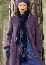 “Kiruna” woven scarf in wool - ink blue