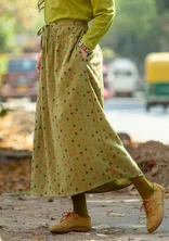 “Tristan” woven skirt in organic cotton - avocado