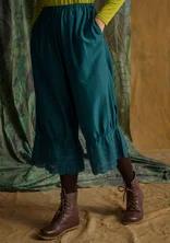 “Minal” embroidered pants in organic cotton - dark jade