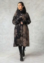 “Marabel” woven wool/polyester coat - black umber