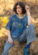 “Willow” woven pants in organic cotton - indigo