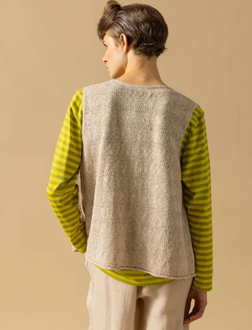 Linen/recycled cotton knit fabric waistcoat - natur
